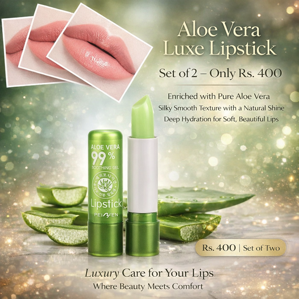 Aloe Vera Luxe Lipstick – Set of 2 | Deep Hydration & Natural Glow