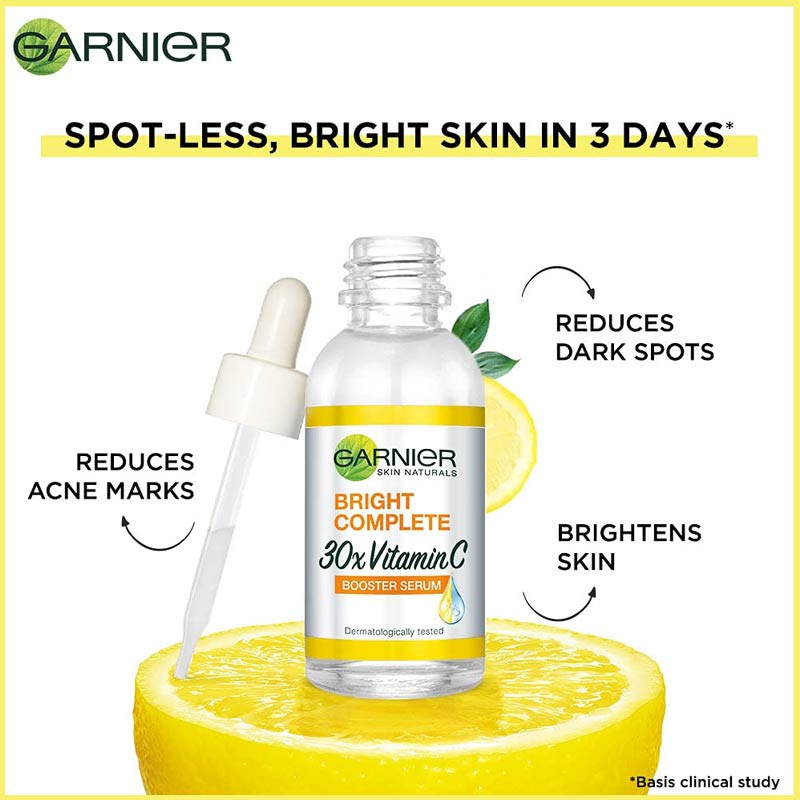 Garnier Skin Active Bright Complete Vitamin C Booster Serum 30 ML - Contains Niacinamide